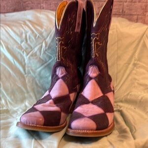 Used Women's Purple/Pink Sugar Cube Tin Haul Western Boots Size 9